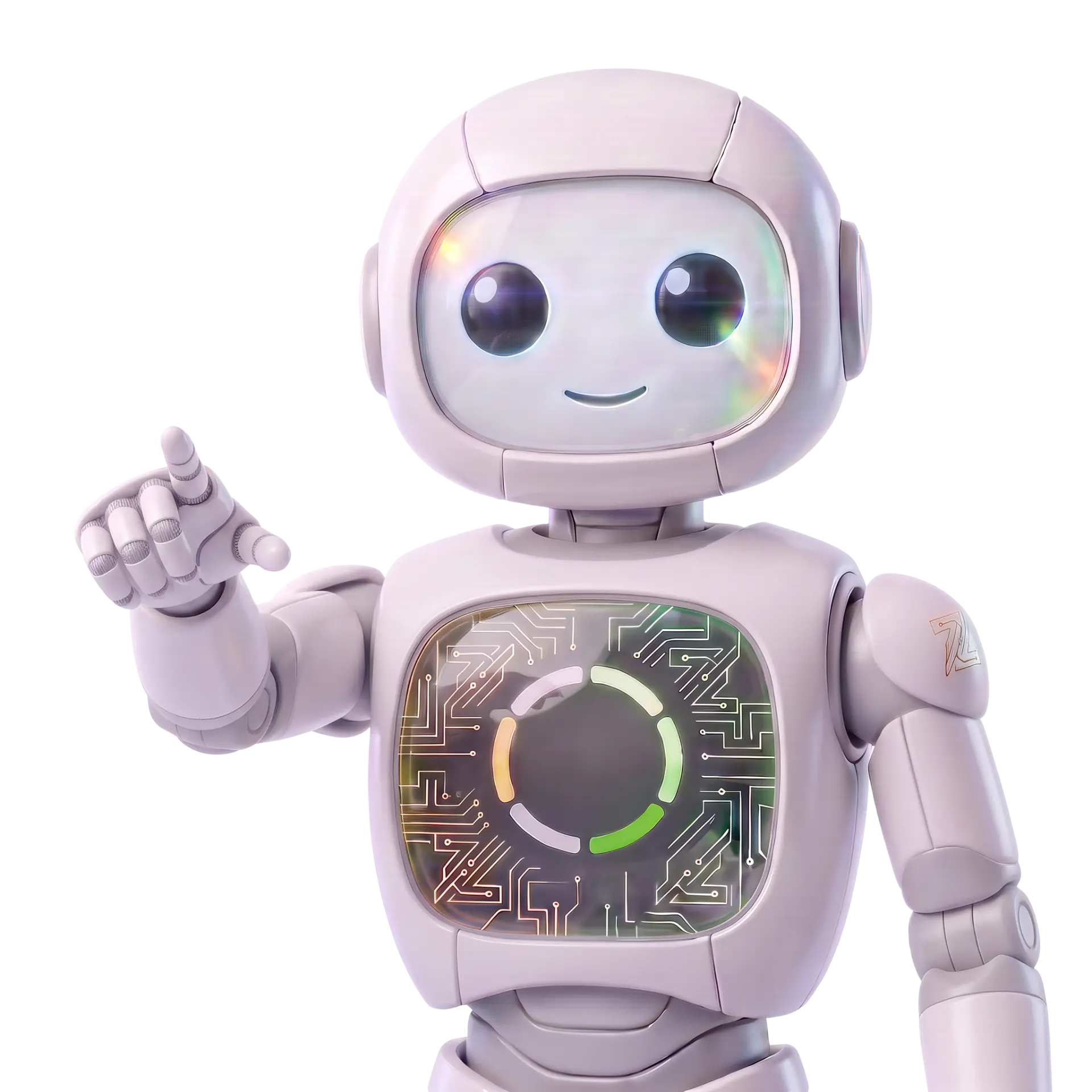 Focused robot on step 02 · prompt