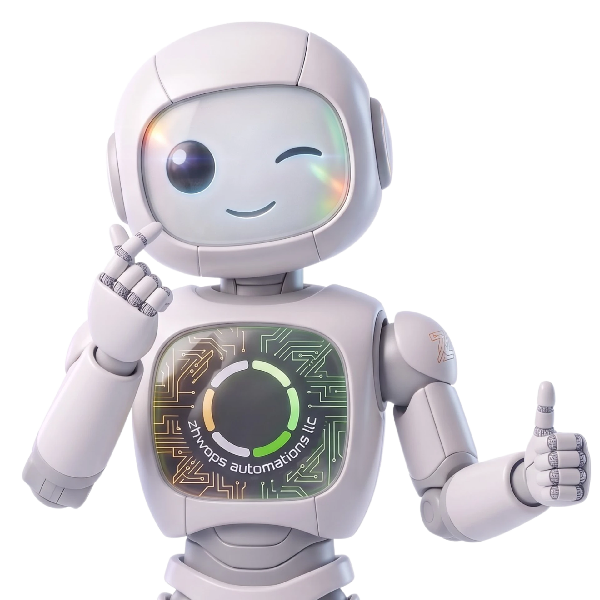 Playful robot on step 04 · polish